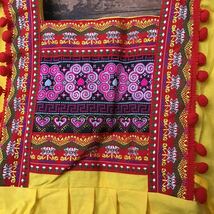 ボンボン　チュニック　タイ　アカ族　モン族　かわいい　民族衣装　黄色_画像2