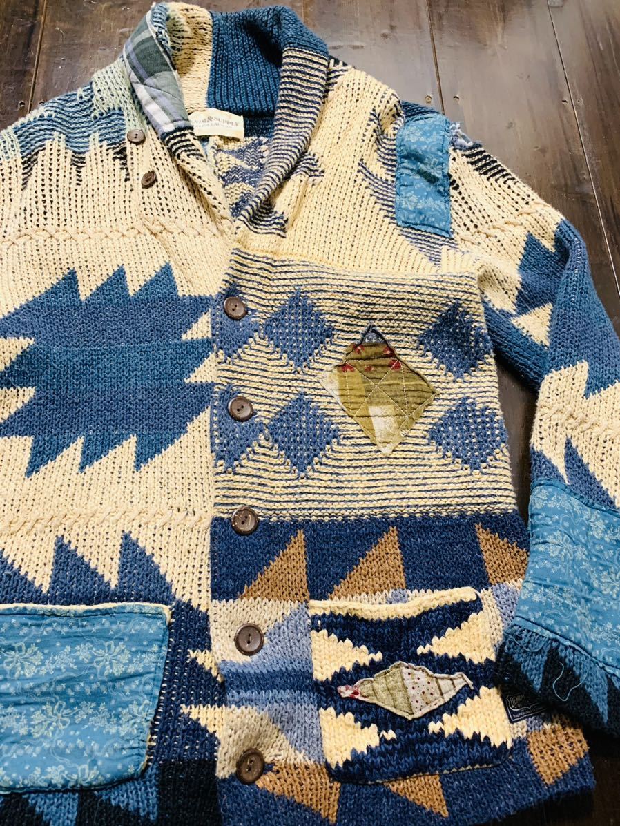 美色 Ralph Lauren Denim & Supply パッチワーク ショールカラー