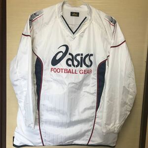 ピステ☆アシックス レア☆FOOTBALL GEAR☆M 92 170☆ Vジャン 裏厚起毛 サッカー