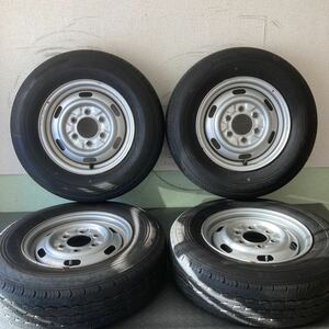 BRIDGESTONE ブリヂストン タイヤホイール付き 195/80R15 107/105L LT ハイエース キャラバン 15インチ 5.5j PCD139.7 6穴 4本セット 夏用