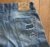 ☆美品　replay リプレイ　ダメージデニム　w28L32☆チュニジア製_画像3