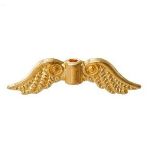 メタルビーズ100個天使の羽ビーズエンジェル（ゴールドカラー）メタルパーツ業務パック23mm×7mm