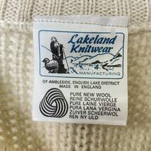 イングランド製 Lakeland Knitwear アラン ニット フィッシャーマン ウール セーター M-L アイボリー 70s 80s 古着 オールド ビンテージ_画像3