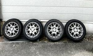 155/65R14 14x4 1/2J +45 4H 100 ハブ径 約65 タイヤホイールセット スタッドレス NANKANG 2口発送