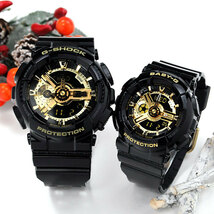 【新品未使用】G-SHOCK & BABY-G★黒金ペア★ペアケース付★GA-110GB-1AJF BA-110X-1AJF★国内正規品★タグ付き★送料も安い_画像2