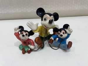 ■ディズニー ミッキー 1960s 置物 陶器 3体セット ビンテージ レトロ レア 希少 陶器 当時物 WALT DISNEY■T