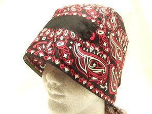  Yokohama newest middle .peiz Lee pattern! attraction. bandana cap red / black men's lady's 4 sheets till postage 180 jpy C80a