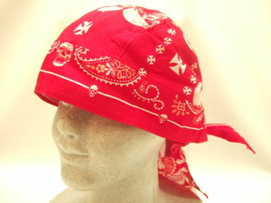 Yokohama смеется, смеется, хороший -закулисный крест ☆ Skar Enchanted Bandana Cap Red Skul