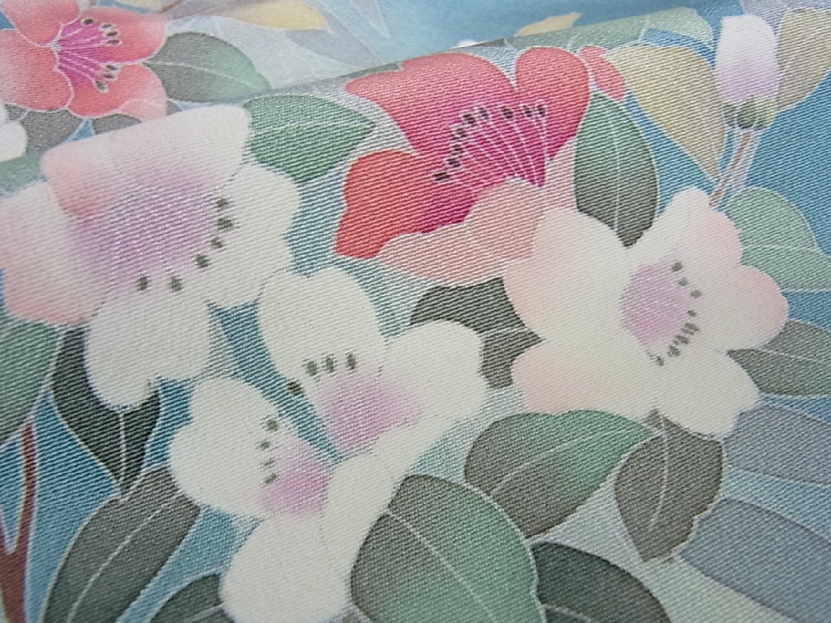 花美人着物 訪問着 友禅 作家物 笹竹 草花文 暈し染め 逸品 ps2531