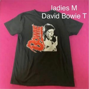 David Bowie Tシャツ 美品　レディース Mサイズ　デビットボウイ　デイビッドボウイ 黒