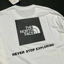 XL 新品 ノースフェイス ロンT バック スクエアロゴ ボックスロゴ 長袖 Tシャツ 白 ホワイト バックプリント バックロゴ 背面 ビッグロゴ_画像9