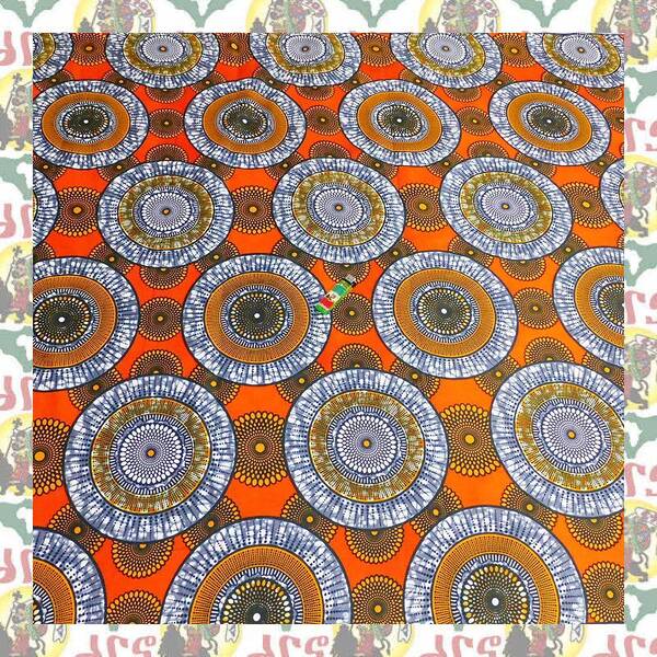 【SALE/90cm x 110cm/1ヤード】アフリカンプリント生地 barg-m55 アフリカ布 アフリカ生地 ゴールドプリント アンカラ キテンゲ パーニュ