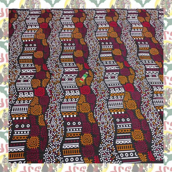 【SALE/90cm x 110cm/1ヤード】アフリカンプリント生地 barg-m74 アフリカ布 アフリカ生地 ゴールドプリント アンカラ キテンゲ パーニュ
