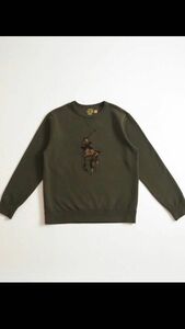 ラルフローレン　Ralph Lauren　希少　スウェット　トレーナー　ポニー刺繍　カーキ　美品　メンズ