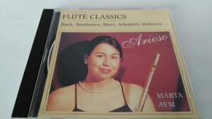 E109【サイン入り】マルタ・アイム marta aym / FLUTE CLASSICS フルート・クラシックス (バッハ シューベルト ドビュッシー他)