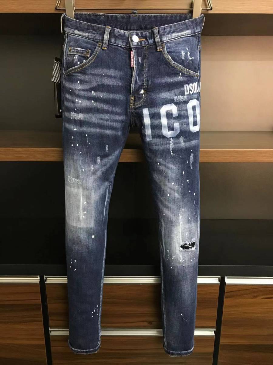 グレー 40 DSQUARED2 新品未使用 デニム クラッシュ ストレッチ有-