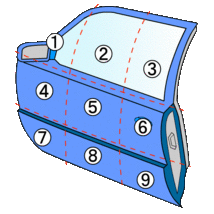 ミラココア DBA-L675S 左FドアASSY W24 67002-B2270_画像6