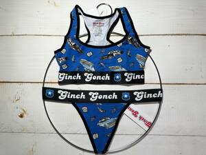 [ prompt decision ]Ginch Gonch silver chigonchi lady's inner set underwear set T-back sports bra GG Patrol abroad XS