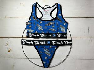 [ prompt decision ]Ginch Gonch silver chigonchi lady's inner set underwear set T-back sports bra GG Patrol abroad S