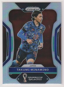 SOCCER TAKUMI MINAMINO PANINI PRIZM FIFA WORLD CUP QATAR 2022 SILVER PRIZM REFRACTOR 南野拓実 サッカー日本代表 プリズム リフラクタ