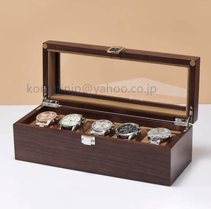  strongly recommendation * wristwatch storage case arm clock case collection case 5ps.@ for North America black . peach. tree. on Lee one clock case wristwatch storage case wooden 