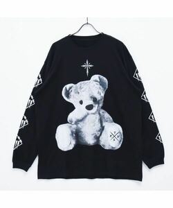 TRAVAS TOKYO furry bear クマ 熊 ロンT カットソー Tシャツ ブラック グレー