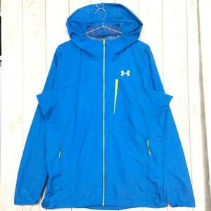 MENs XL アンダーアーマー 2.5L Pertex Shield レインシェル ジャケット フーディ UNDER ARMOUR ブルー系