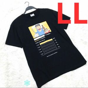 【新品】LL タグ付き クレヨンしんちゃん 野原ひろし Tシャツ 半袖 ブラック