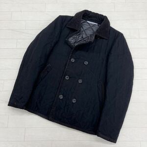 795◎ BEAUTY&YOUTH UNITED ARROWS ユナイテッドアローズ コート ハーフ Pコート 裏キルティング 中綿 ダブル ブラック メンズS