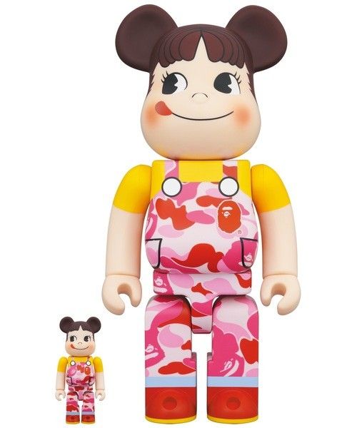 BE@RBRICK 招き猫 ペコちゃん 福 銀メッキ 100% & 400%｜Yahoo!フリマ