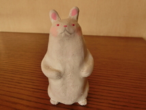 ◆作家物 土鈴 新品 白兎 うさぎ 干支 卯 ｒａｂｂｉｔ 縁起 G◆_画像2