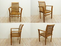 チーク無垢材 スタッキングチェア 積重ね椅子 アジアン家具 安楽椅子 木製いす バリ家具 送料無料　インドネシア製_画像3