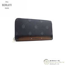 ベルルッティ （Berluti） キャンバス＆レザー ITAUBA ロングジップ ウォレット ラウンドファスナー 長財布（新品）_画像1