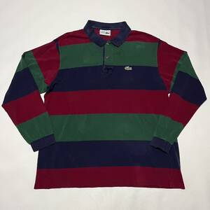 激レア! 80s フランス製 ラコステ 長袖 ポロシャツ　L1212 L1312 サイズ7 フララコ ボーダー　LACOSTE GOLF ビンテージ