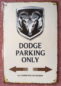 ブリキ看板 20×30cm DODGE ダッチ PARKING ONLY 車 駐車場 アメリカンガレージ アンティーク 雑貨 ★TINサイン★