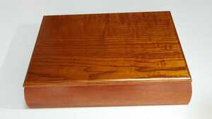 未使用 美品 欅 けやき 木製 文庫 伝統工芸品 小物入れ 木箱 収納ケース 工芸品 漆器 文箱 