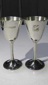 ロイヤルセランゴール グラス ワイングラス ゴブレット 2点セット 洋食器 アンティーク レトロ インテリア