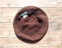 送料無料♪90's 英国製カンゴール KANGOL ウールベレー帽 PURE VIRGIN WOOL ブラウン 茶色 MADE IN GREAT BRITAIN 90年代古着USED vintage_画像1