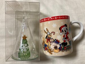 東京ディズニーランド20th Anniversary クリスマスマグカップ&ガラスのツリー