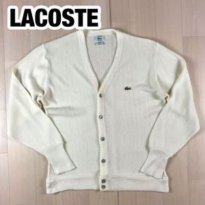 IZOD LACOSTE アイゾッドラコステ アクリル ニットカーディガン L ホワイト ワニ USA製 あいみょん