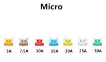 車用マイクロミニ（低背）ブレード30Aヒューズ2A3A4A5A7.5A10A15A20A25A30A35A40A！_画像5