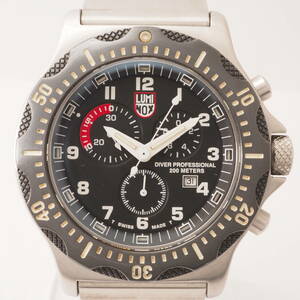 ルミノックス ダイバー プロフェッショナル 8300シリーズ LUMINOX DIVER PROFESSIONAL 200M デイト クォーツ 黒 腕時計[3-H MBM]AV2
