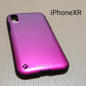 《iPhoneXR》ケース耐衝撃TOUGHSLIM フィンガーストラップ付 ピンク
