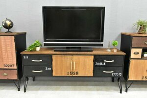 ST32-7TZQ-KC:【地域限定送料無料 新品 即決】ヴィンテージスタイル152cm幅テレビボード【ローボードTV台リビング収納アウトレット家具】