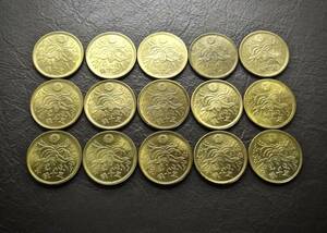 大型50銭黄銅貨 送料無料 15枚まとめて（15412）　 古銭 骨董　アンティーク　日本 貨幣　菊の紋章 お宝 