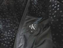 ck カルバンクライン Calvin Klein ハイネック ノースリーブ ワンピース ベロア 総柄 黒 ブラック 6 yg2724_画像5