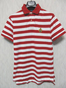 ポロ バイ ラルフローレン POLO by RALPH LAUREN ボーダー ポロシャツ 赤 白 Custom Fit S yg2675