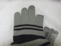 女性用 レディース 手先が使える ワーク 手袋 すべり止め付き のびのび 2本 指切り フリーサイズ 線色茶 送120_画像2
