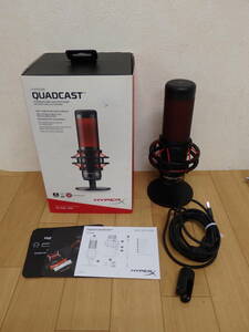 F25-4.12) HYPERX QUADCAST　スタンドアロンマイク　HX-MICQC-BK　PC　PS4　Mac　