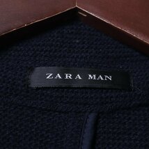 ザラ チェスターコート 無地 ロングコート アウター ウール混 L相当 メンズ フリーサイズ ネイビー ZARA_画像3